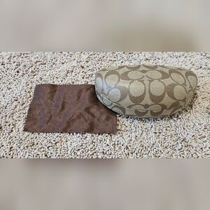 Coach Signature Tan Hardshell Sunglass Case